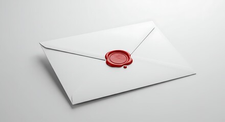 A white envelope, sealed with a red wax stamp, suggesting important or confidential information.