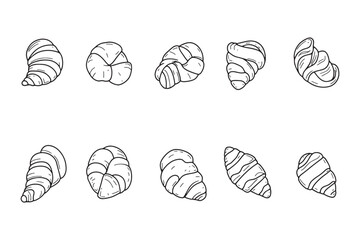 Rugelach simple line art illustration