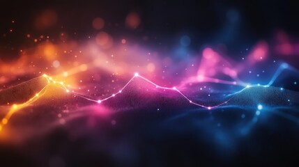 Obraz premium Abstract Visualization of Data Stream with Vibrant Color Gradient