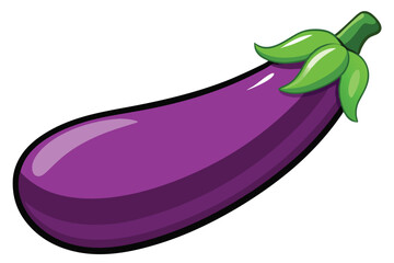 violet eggplant isolated vector on white