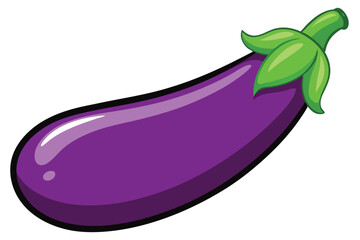 violet eggplant isolated vector on white