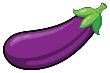 violet eggplant isolated vector on white