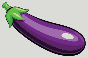 violet eggplant isolated vector on white