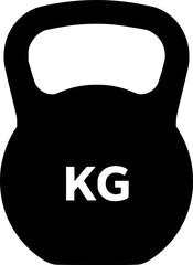 Fototapeta premium Kettlebell icon. Black silhouette. Front side view. Vector simple flat graphic illustration. Isolated object on white background. 