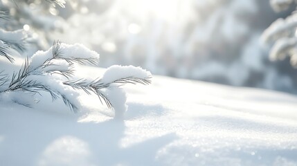 Winter wonderland scene showcasing snowy branches.