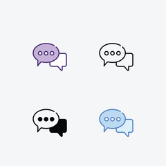 Message  icons set in different style vector stock illustration