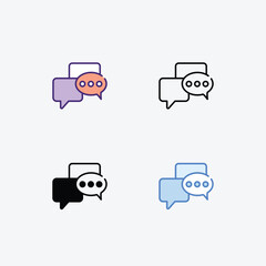 Speech Bubbles icons set in different style vector stock illustration