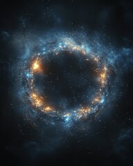 Obraz premium A swirling, celestial ring encircles a void in deep space.