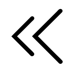 angle double left glyph  flat vector icon