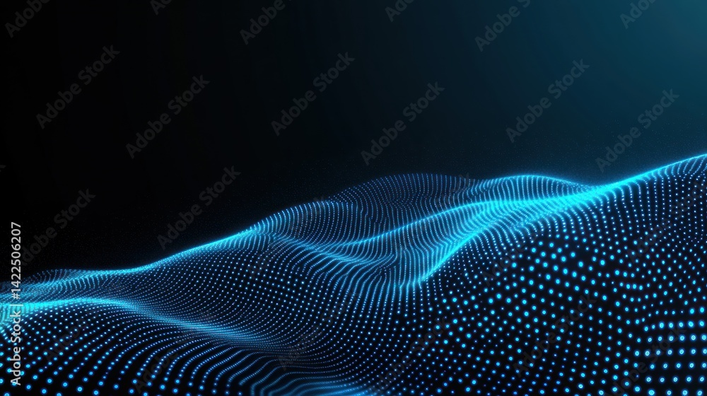 Aufkleber abstract digital background with flowing particles and dark space
