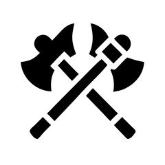 axe battle glyph flat vector icon