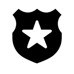 badge sheriff glyph flat vector icon