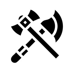 axe battle glyph  flat vector icon