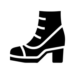 boot heeled glyph flat vector icon