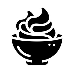 bowl soft serve glyph flat vector icon