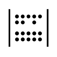 braille w glyph  flat vector icon
