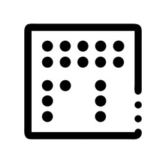 braille p glyph flat vector icon