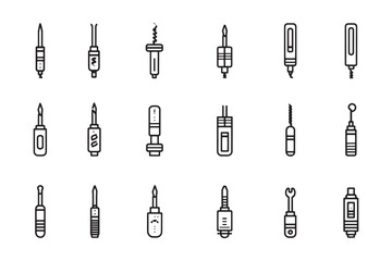 Screwdriver icon 2D line art design