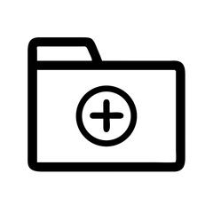 add folder glyph  flat vector icon