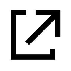 arrow up right from square glyph flat vector icon