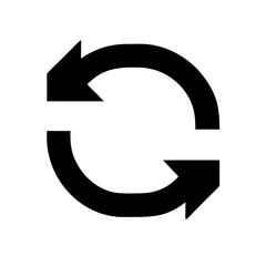 arrows repeat glyph  flat vector icon