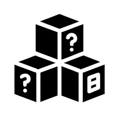 block question glyph flat vector icon