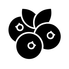 blueberries glyph flat vector icon