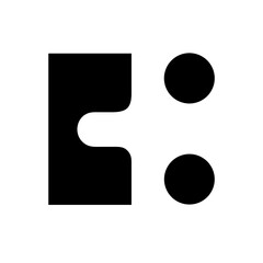 braille b glyph flat vector icon