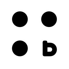 braille b glyph flat vector icon