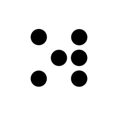 braille c glyph flat vector icon