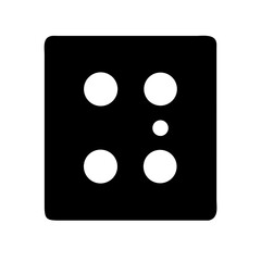 braille e glyph flat vector icon