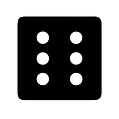 braille e glyph flat vector icon