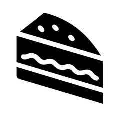 cake slice glyph flat vector icon