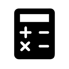 calculator simple glyph flat vector icon