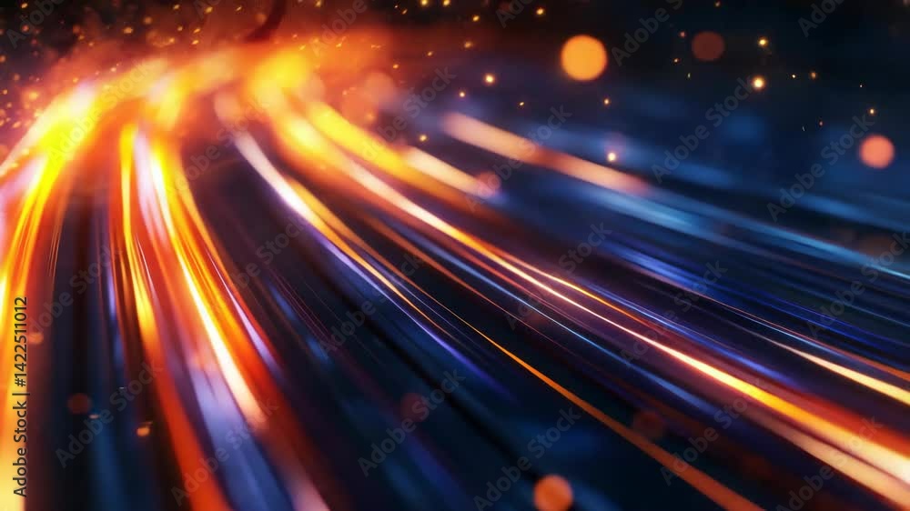 Poster dynamic bokeh effect with trails of color, giving it an artistic and energetic feel.