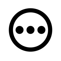 circle ellipsis glyph flat vector icon