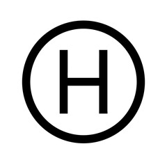 circle h glyph flat vector icon
