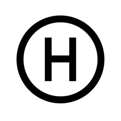 circle h glyph flat vector icon