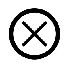 circle x glyph  flat vector icon