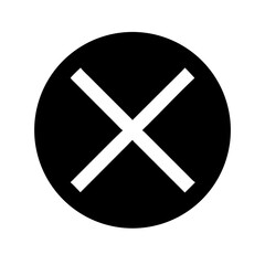circle x glyph flat vector icon