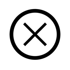 Fototapeta premium circle x glyph flat vector icon