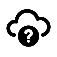 cloud question glyph  flat vector icon