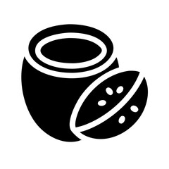 coconut glyph flat vector icon