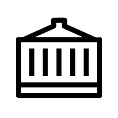 container storage glyph flat vector icon