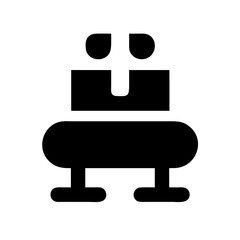 conveyor belt alt glyph flat vector icon