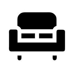 couch glyph flat vector icon