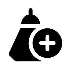 Obraz premium cowbell circle plus glyph flat vector icon