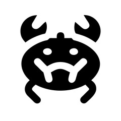 Fototapeta premium crab glyph flat vector icon
