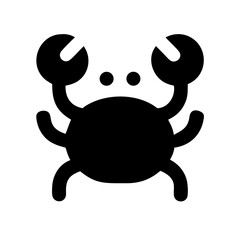 crab glyph flat vector icon