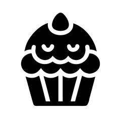 cupcake alt glyph flat vector icon
